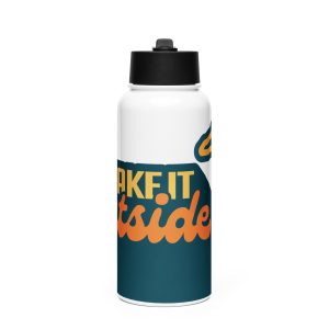 Stainless steel water bottle with a straw lid